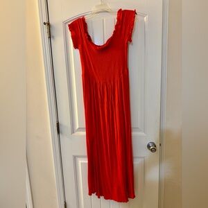 City Chic Bold Red Textured Dress Size 16